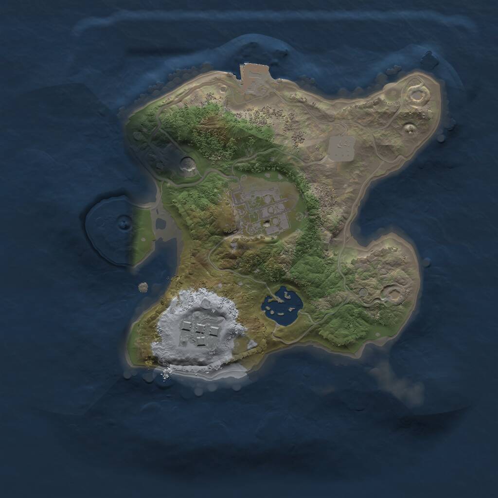 Rust Map: Procedural Map, Size: 2000, Seed: 1170495303, 5 Monuments