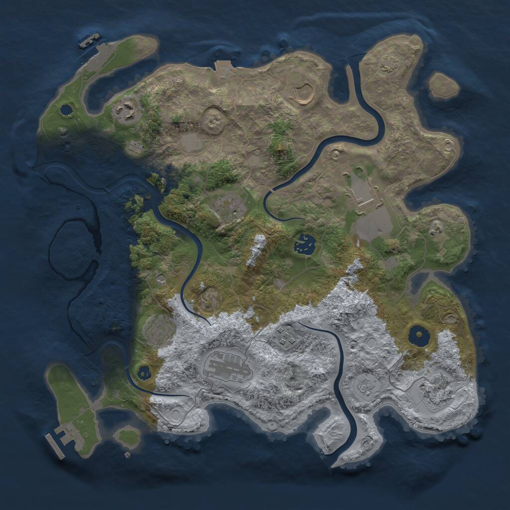 Rust Map: Procedural Map, Size: 3600, Seed: 109072604, 15 Monuments