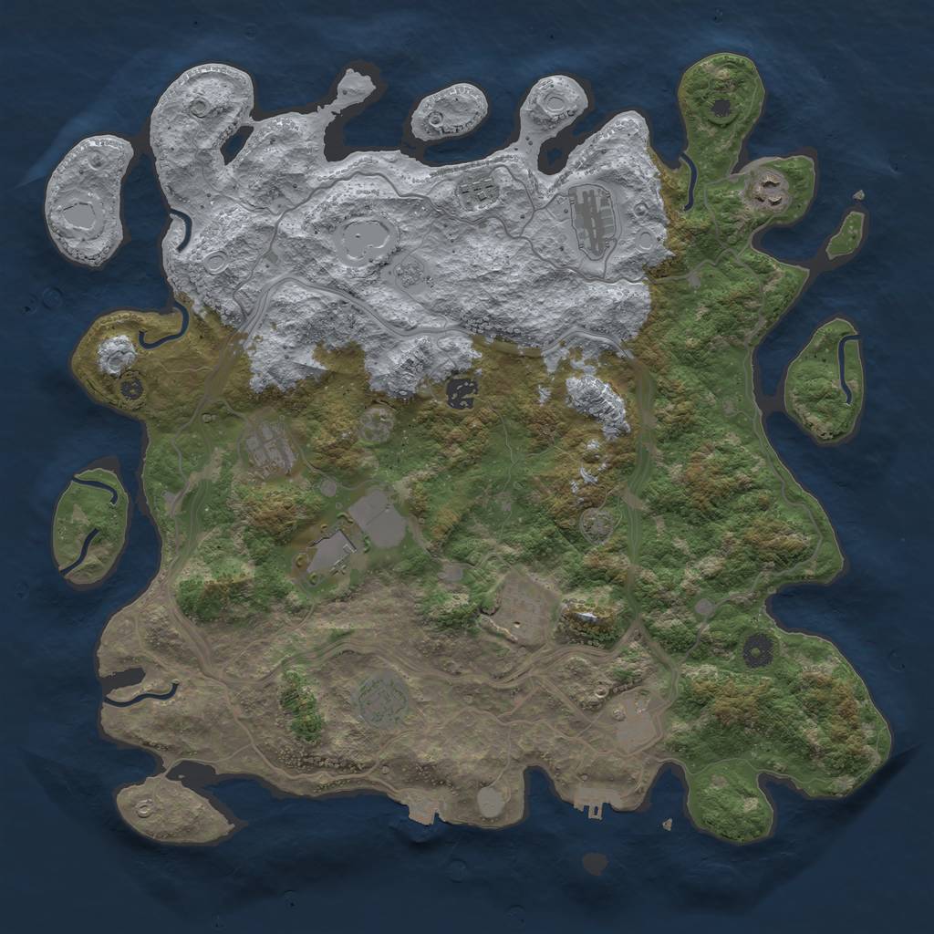 Rust Map: Procedural Map, Size: 4250, Seed: 325228721, 15 Monuments