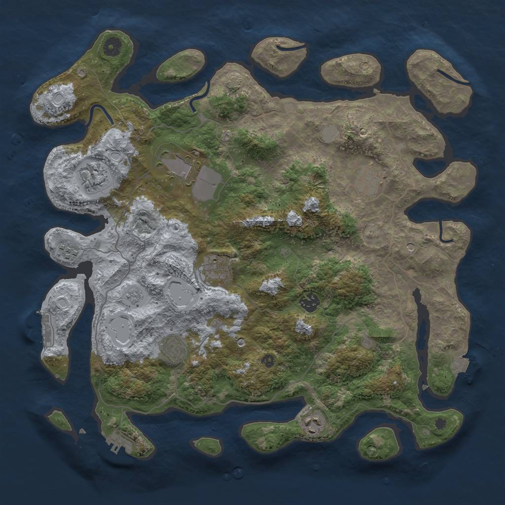Rust Map: Procedural Map, Size: 4000, Seed: 457646701, 16 Monuments