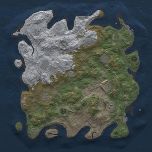 Thumbnail Rust Map: Procedural Map, Size: 4000, Seed: 1355581874, 17 Monuments