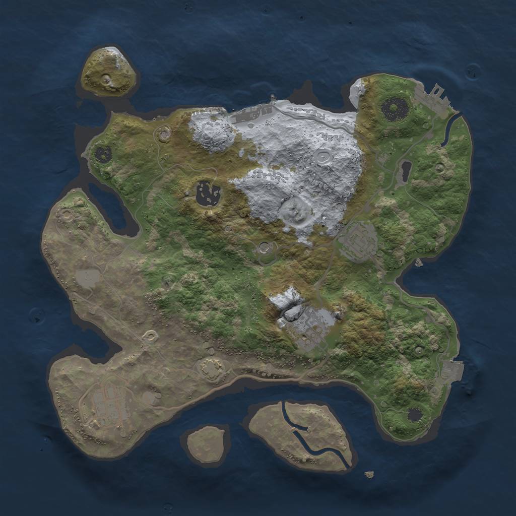 Rust Map: Procedural Map, Size: 3000, Seed: 1584, 11 Monuments