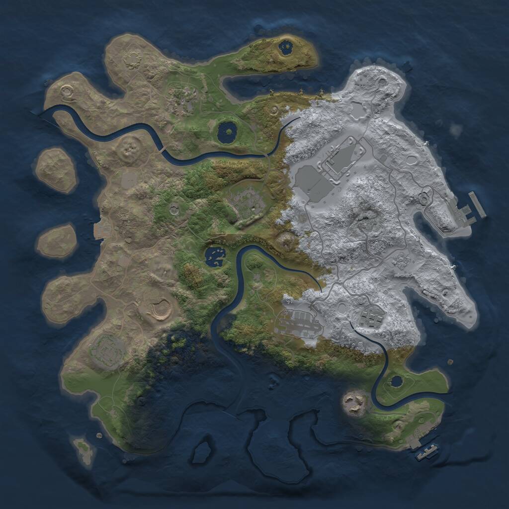 Rust Map: Procedural Map, Size: 3600, Seed: 557397623, 15 Monuments