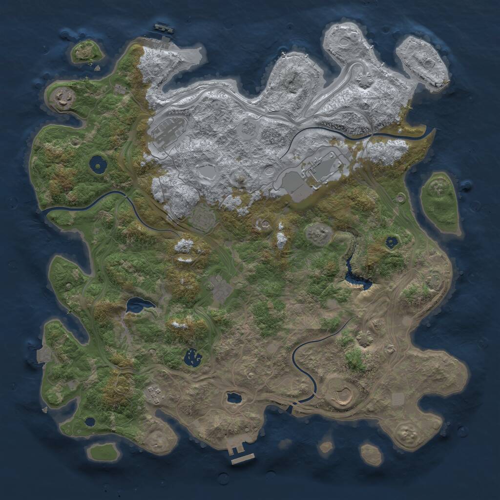 Rust Map: Procedural Map, Size: 4250, Seed: 831064216, 14 Monuments