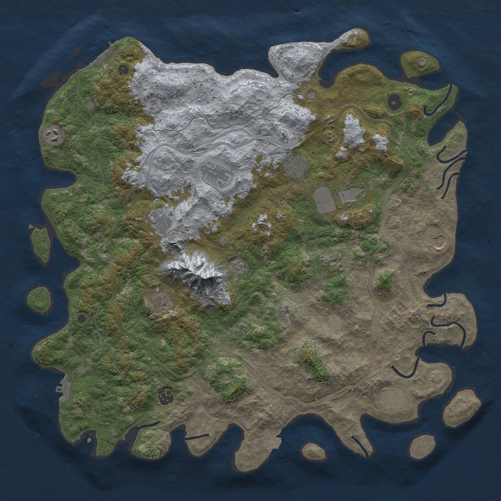 Rust Map: Procedural Map, Size: 5000, Seed: 1739453052, 19 Monuments