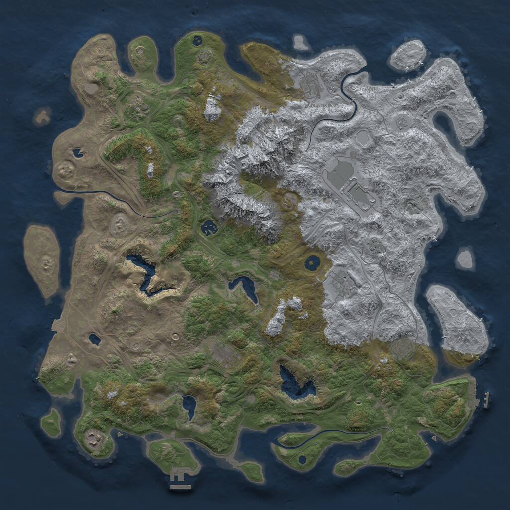 Rust Map: Procedural Map, Size: 5000, Seed: 2108858486, 15 Monuments
