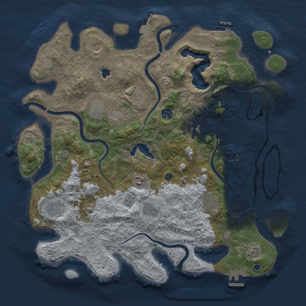 Rust Map: Procedural Map, Size: 4200, Seed: 92011385, 16 Monuments