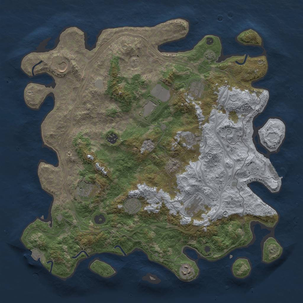Rust Map: Procedural Map, Size: 4250, Seed: 874849324, 17 Monuments