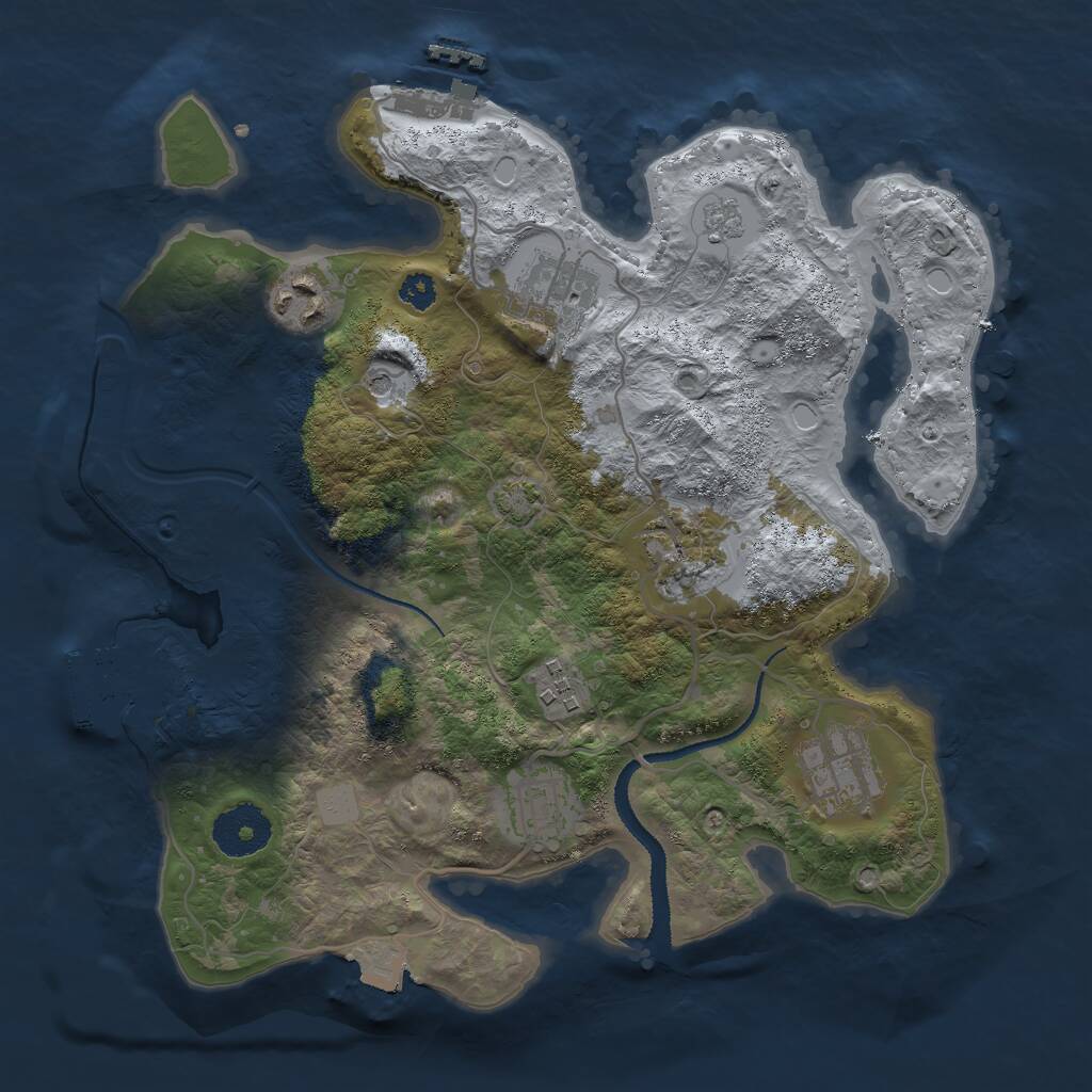 Rust Map: Procedural Map, Size: 3000, Seed: 24912, 12 Monuments