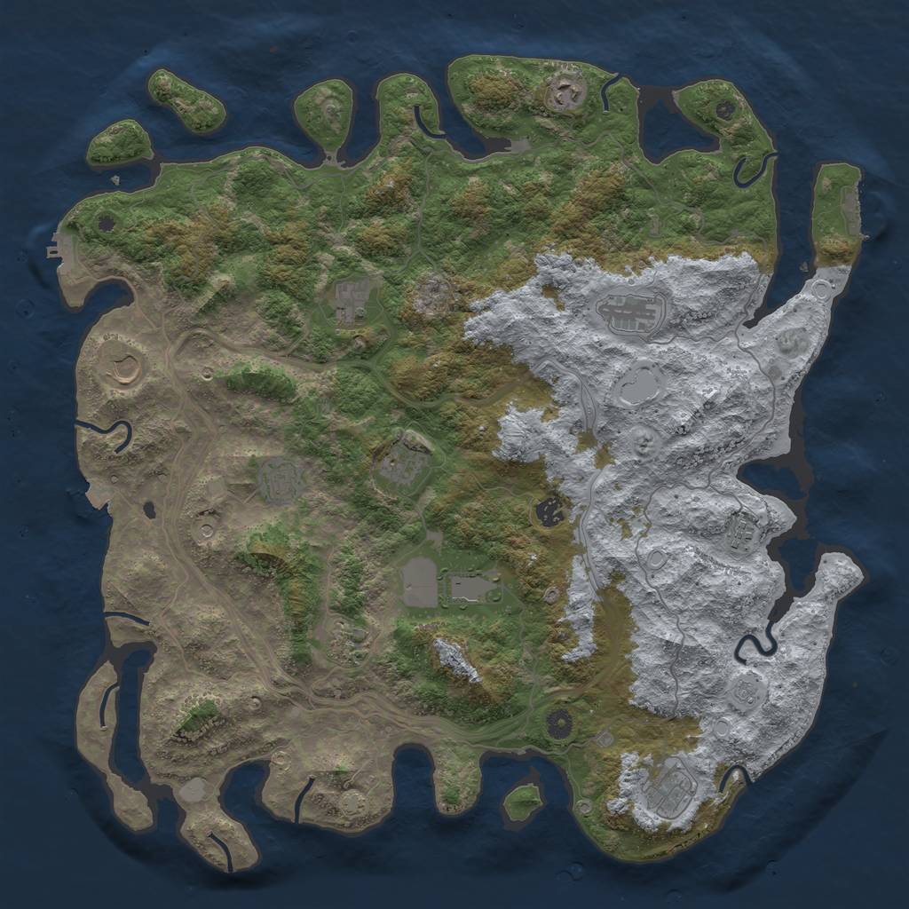 Rust Map: Procedural Map, Size: 4800, Seed: 562689060, 19 Monuments
