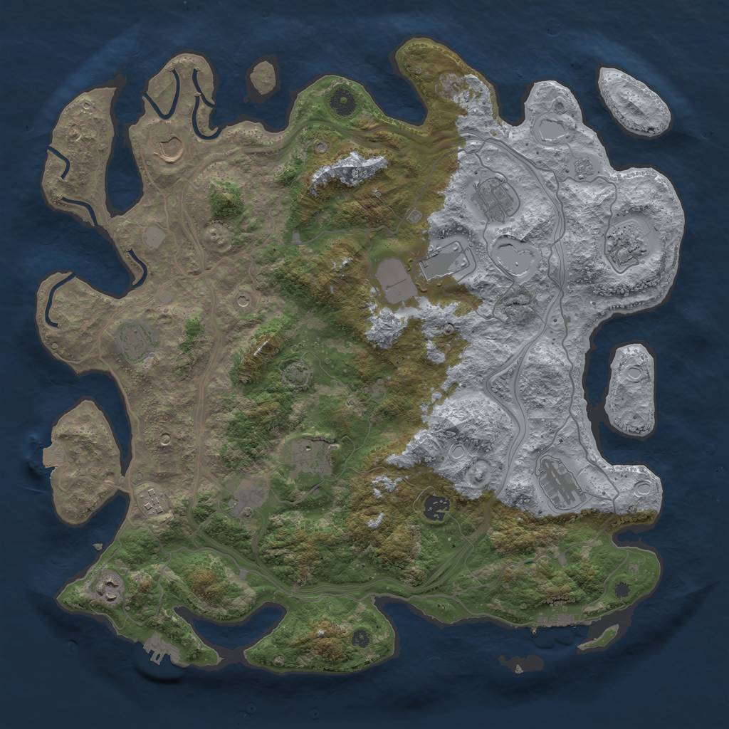 Rust Map: Procedural Map, Size: 4250, Seed: 76142250, 19 Monuments