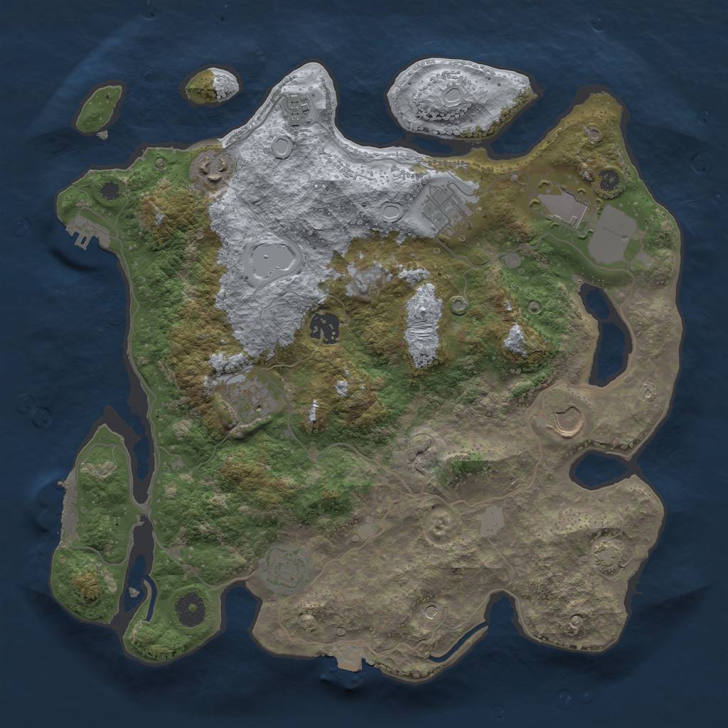 Rust Map: Procedural Map, Size: 3500, Seed: 27316572, 15 Monuments