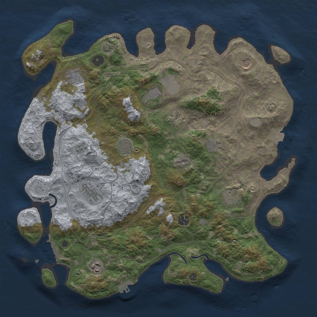 Rust Map: Procedural Map, Size: 4250, Seed: 2031950700, 19 Monuments