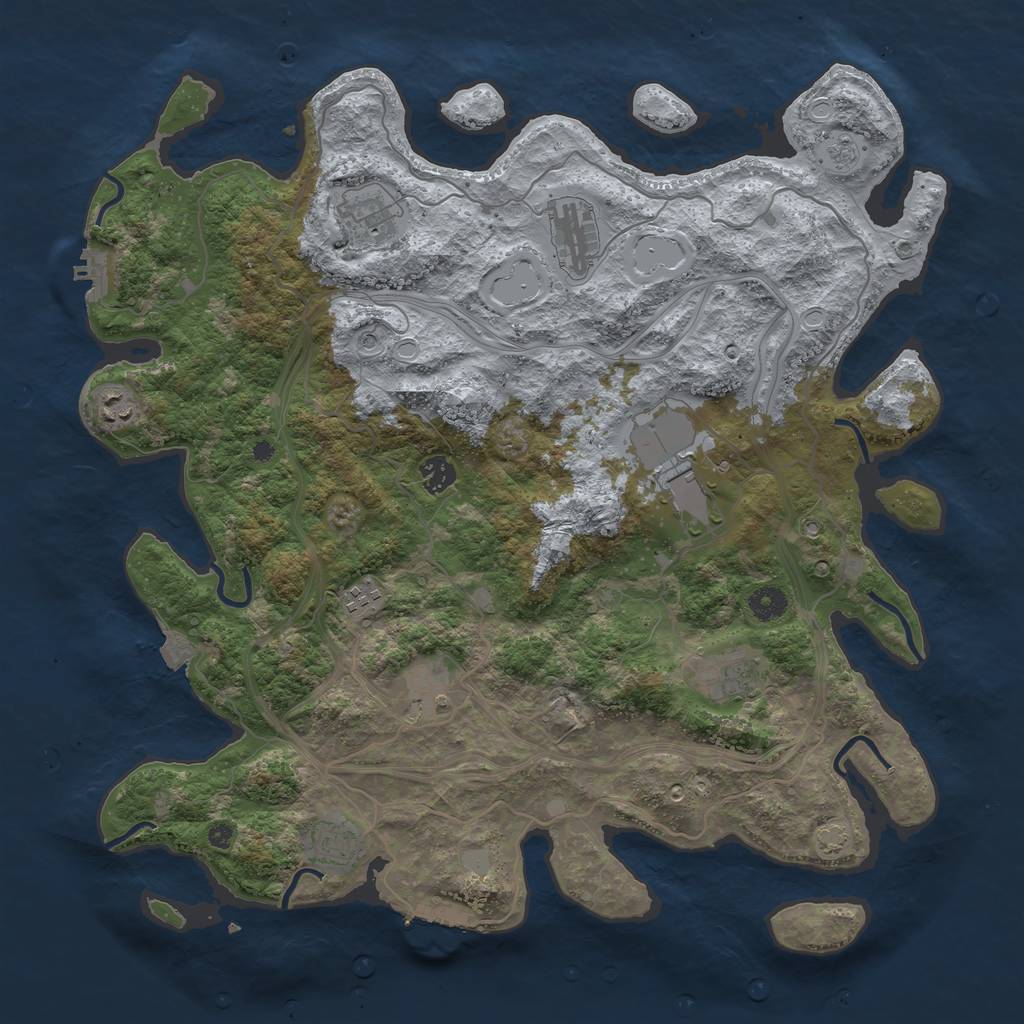 Rust Map: Procedural Map, Size: 4250, Seed: 64775322, 17 Monuments