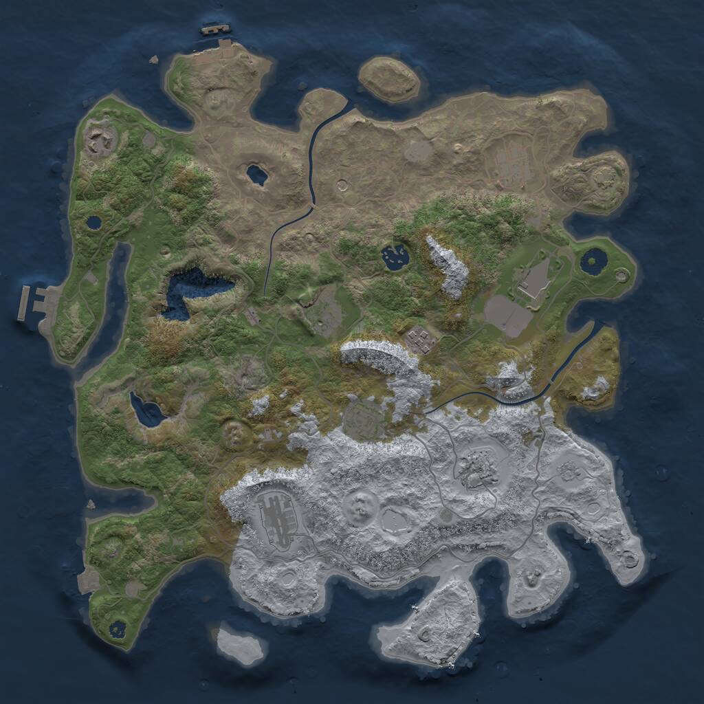 Rust Map: Procedural Map, Size: 4000, Seed: 3856, 15 Monuments