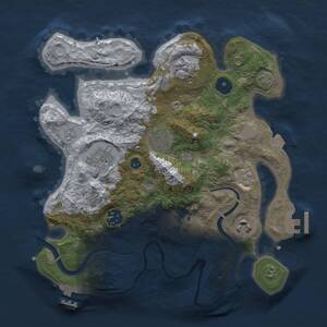 Thumbnail Rust Map: Procedural Map, Size: 3000, Seed: 12501, 13 Monuments