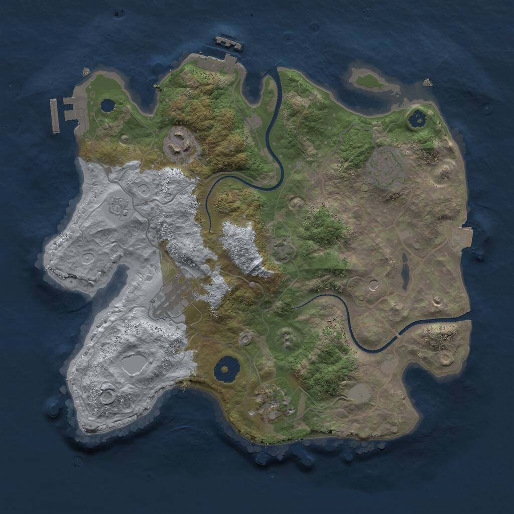 Rust Map: Procedural Map, Size: 3000, Seed: 2259, 10 Monuments