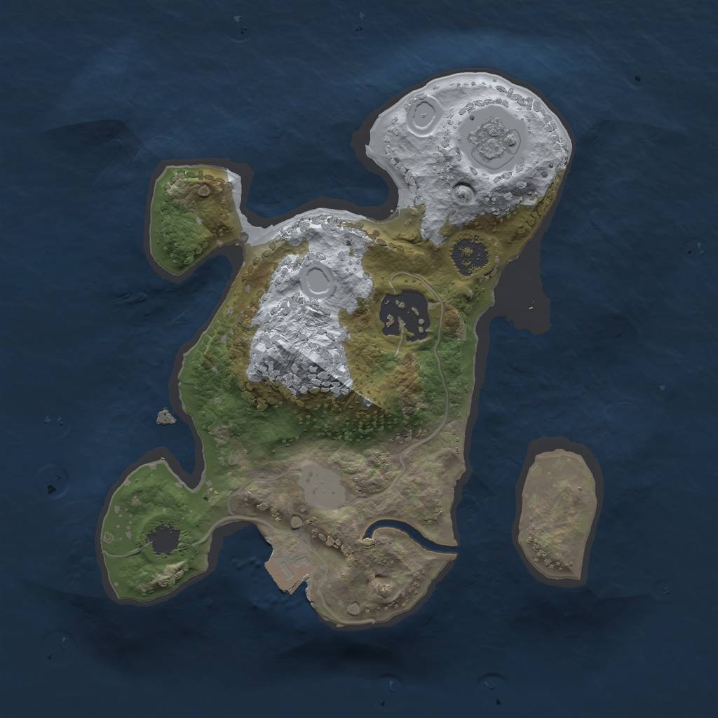 Rust Map: Procedural Map, Size: 2050, Seed: 1, 5 Monuments