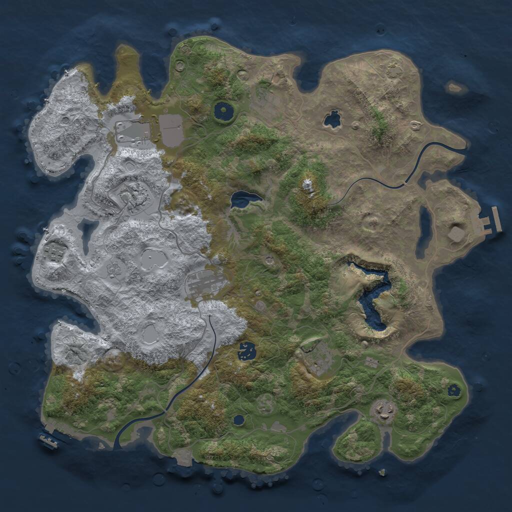 Rust Map: Procedural Map, Size: 4000, Seed: 1518072732, 14 Monuments