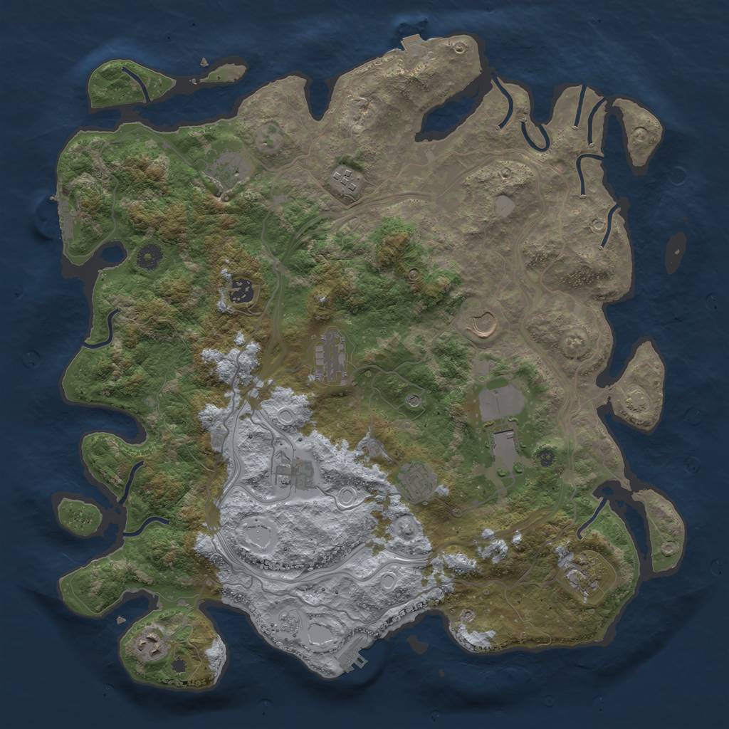 Rust Map: Procedural Map, Size: 4250, Seed: 1326292540, 18 Monuments