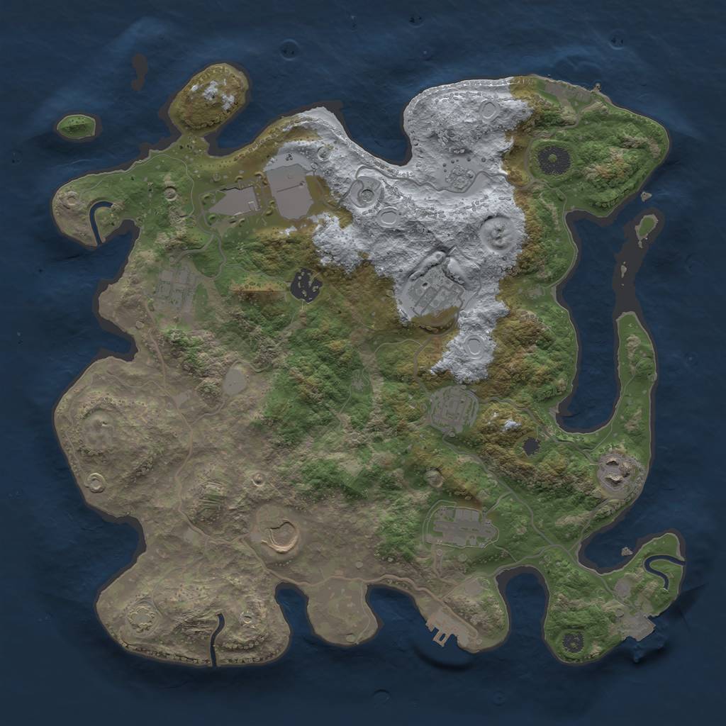 Rust Map: Procedural Map, Size: 3500, Seed: 2038617478, 16 Monuments