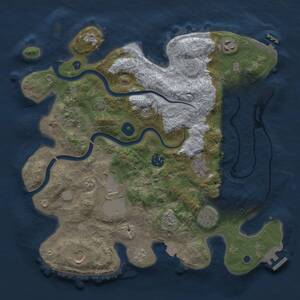 Thumbnail Rust Map: Procedural Map, Size: 3500, Seed: 2038617478, 14 Monuments