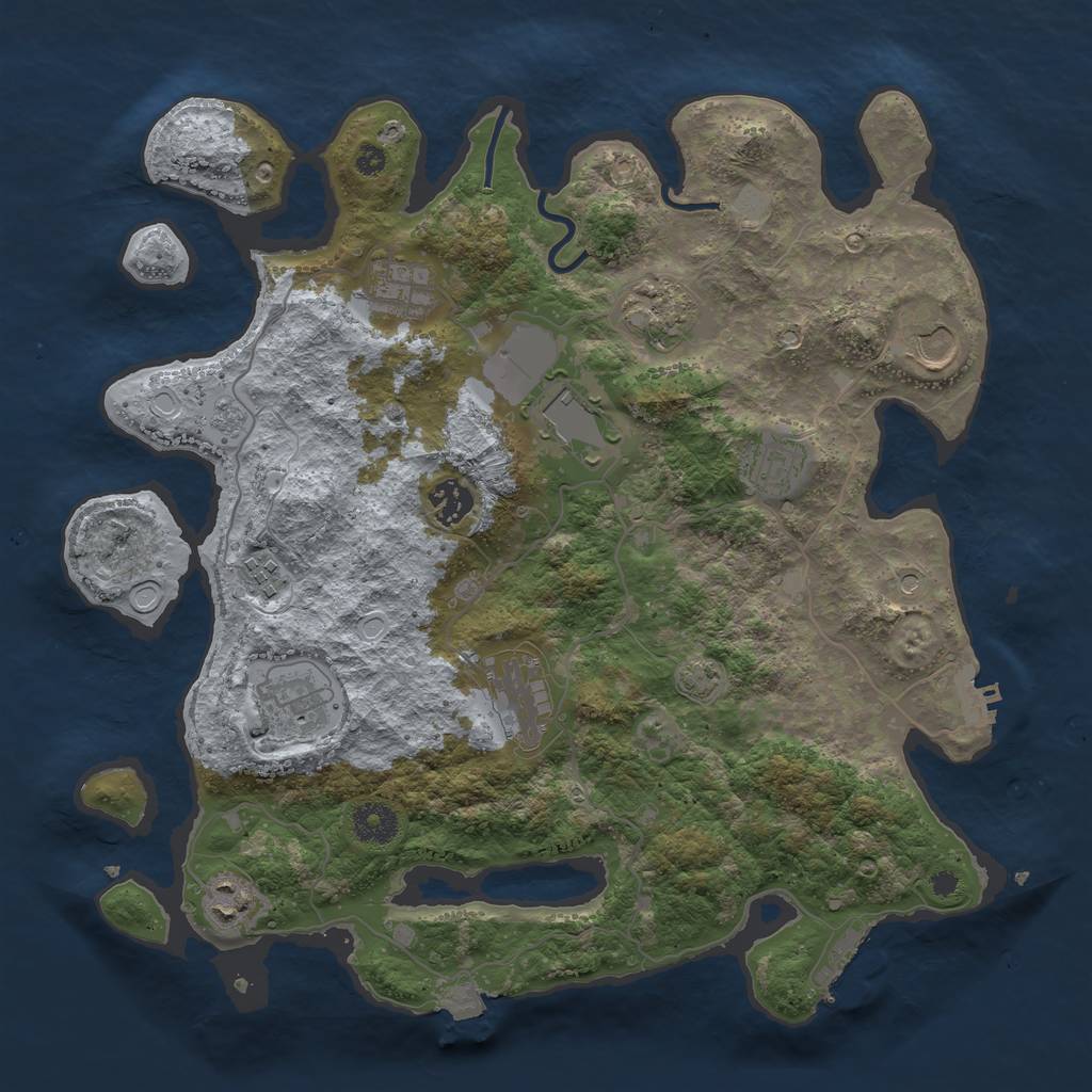 Rust Map: Procedural Map, Size: 3700, Seed: 1345016690, 18 Monuments