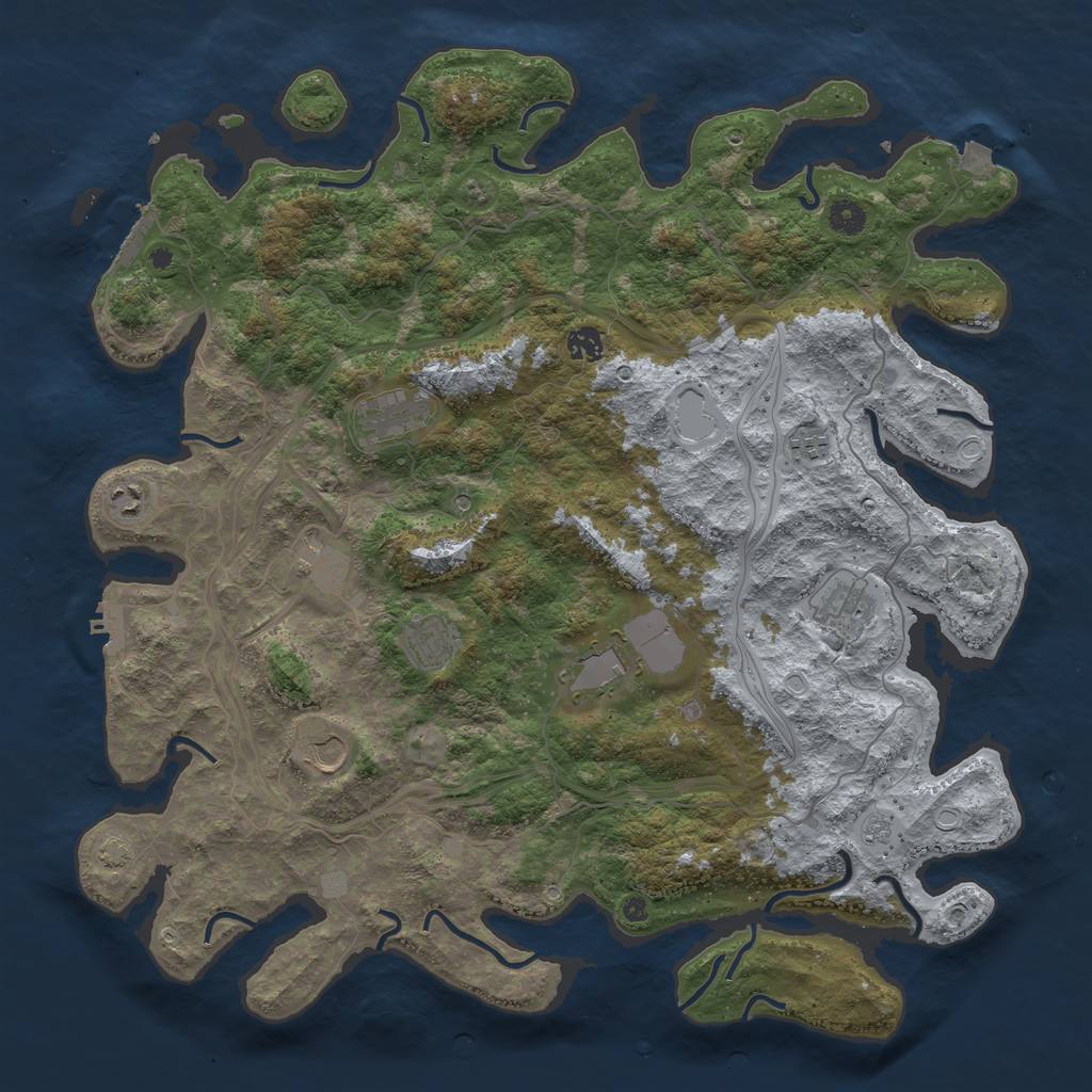 Rust Map: Procedural Map, Size: 4500, Seed: 61529720, 17 Monuments