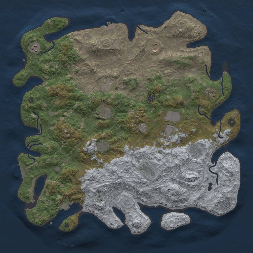 Rust Map: Procedural Map, Size: 4700, Seed: 1458421221, 19 Monuments