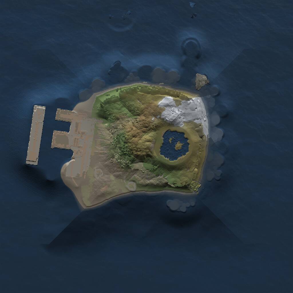 Rust Map: Procedural Map, Size: 1000, Seed: 9875, 2 Monuments