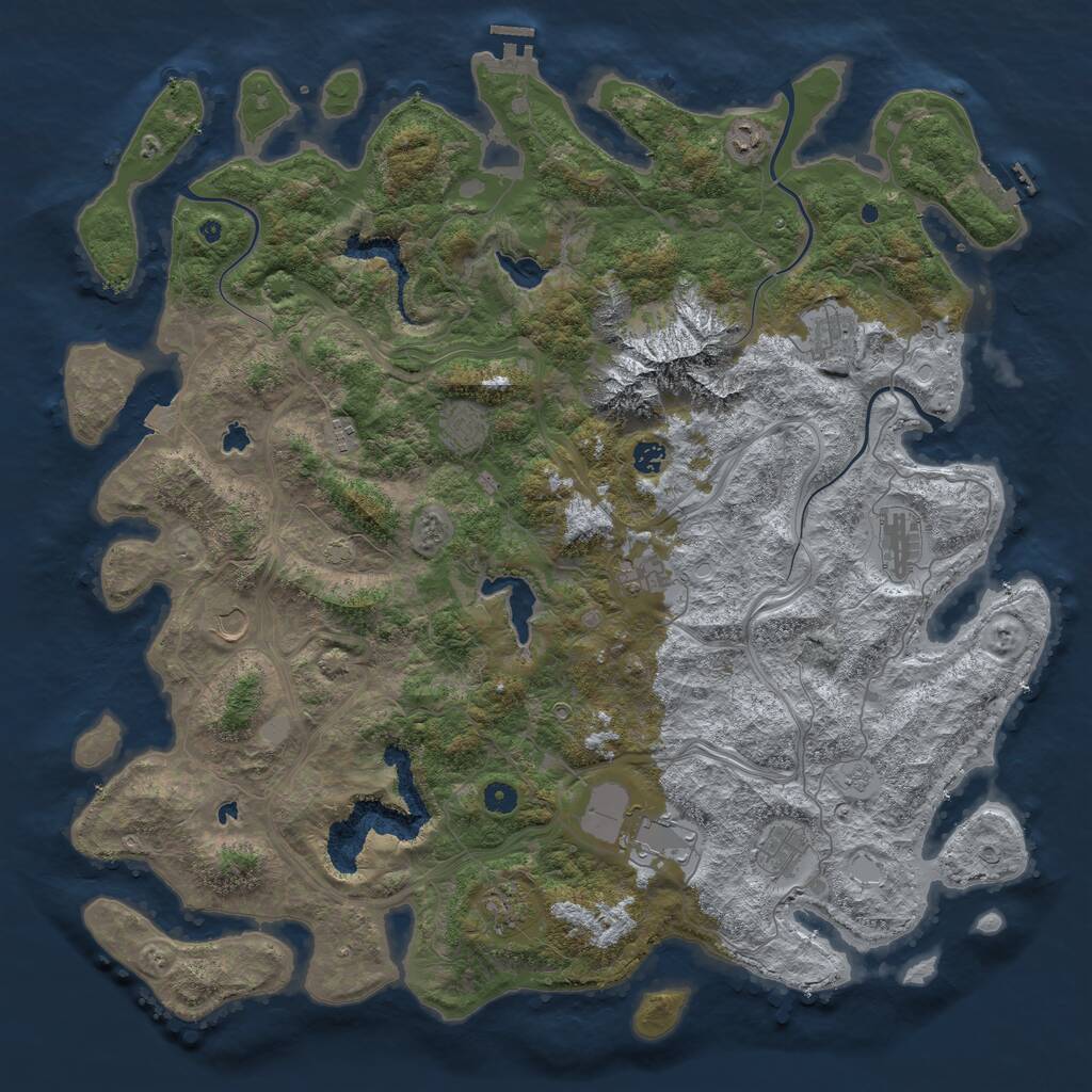 Rust Map: Procedural Map, Size: 5000, Seed: 21234534, 17 Monuments