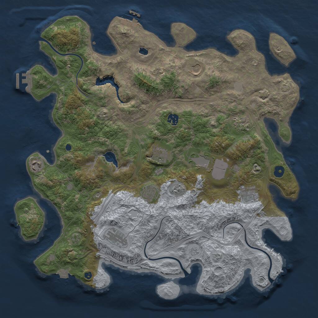 Rust Map: Procedural Map, Size: 4250, Seed: 1108569216, 15 Monuments