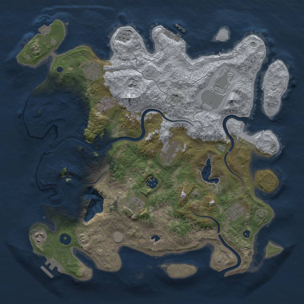 Rust Map: Procedural Map, Size: 4000, Seed: 2018796013, 15 Monuments