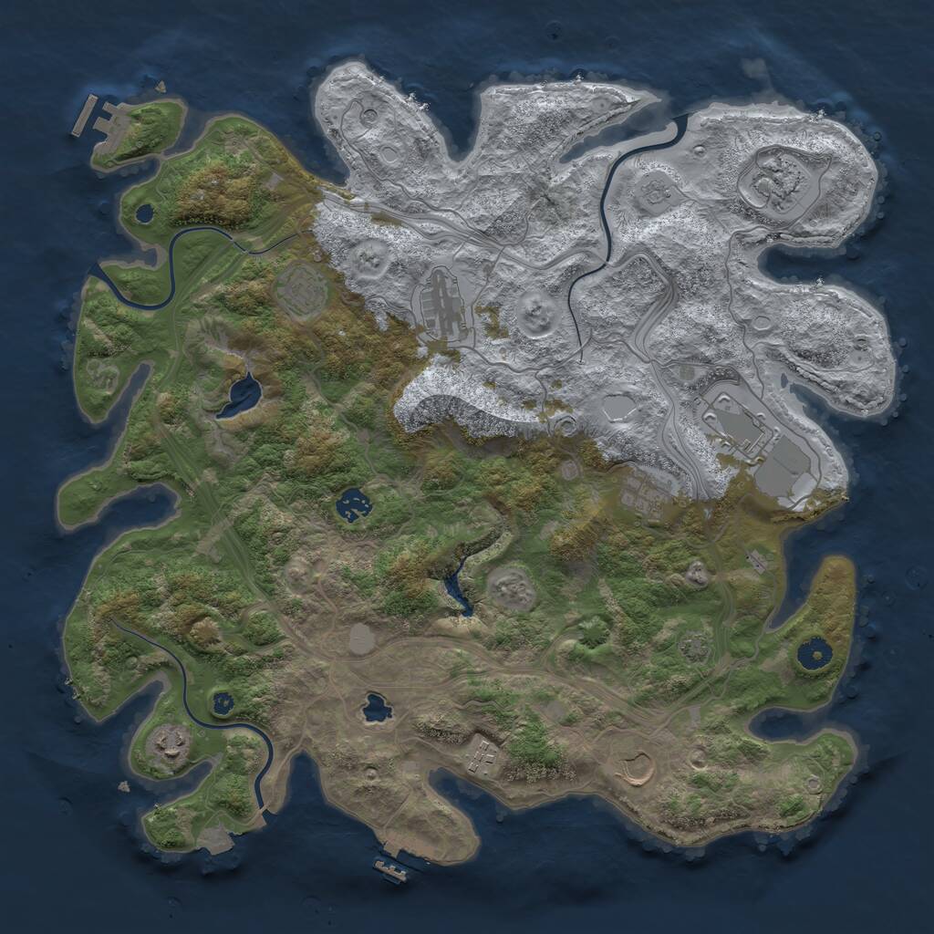 Rust Map: Procedural Map, Size: 4250, Seed: 1537469, 15 Monuments