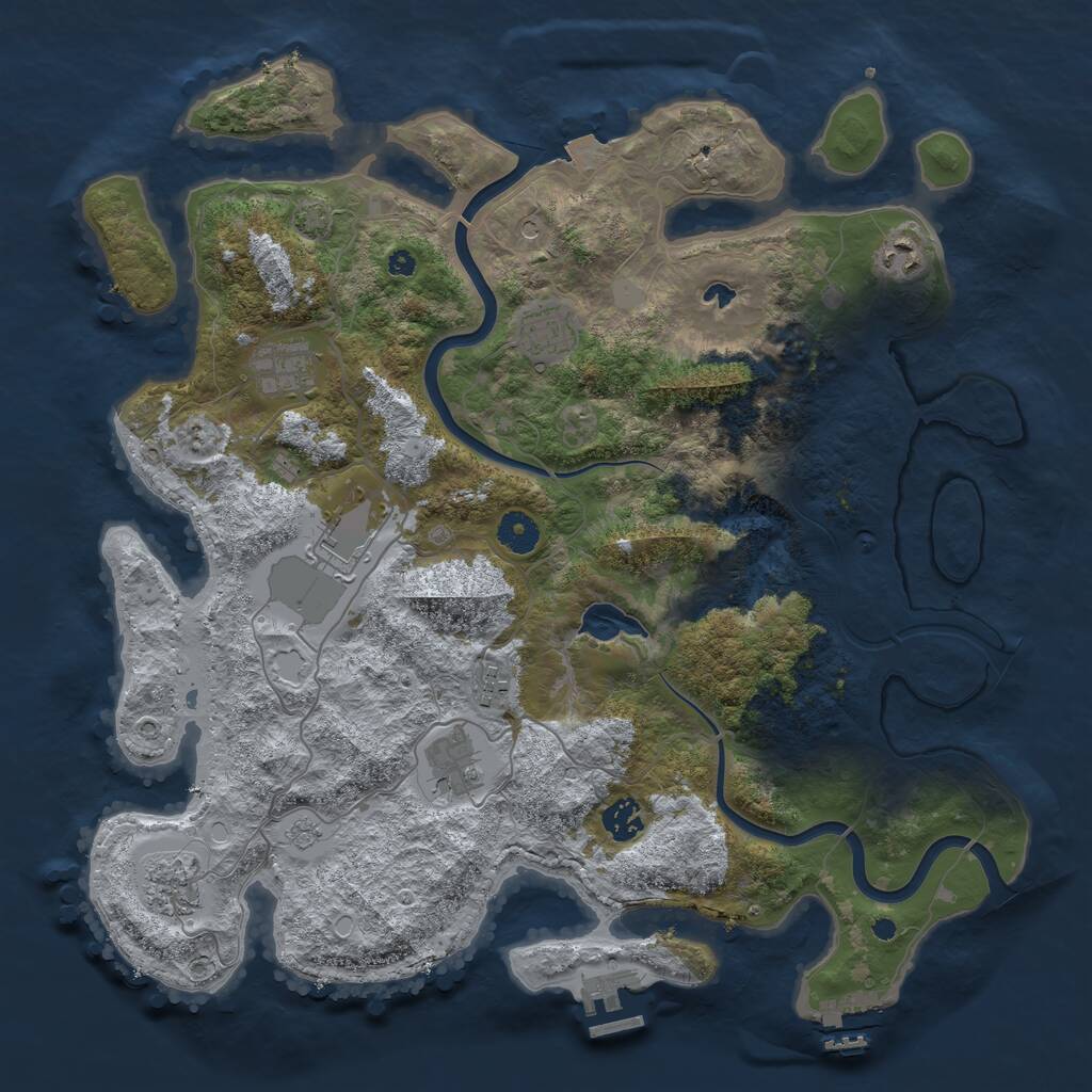 Rust Map: Procedural Map, Size: 4000, Seed: 226760107, 14 Monuments