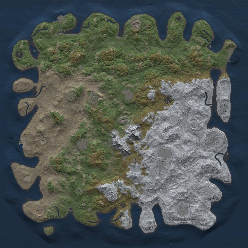 Rust Map: Procedural Map, Size: 5000, Seed: 1656361927, 19 Monuments