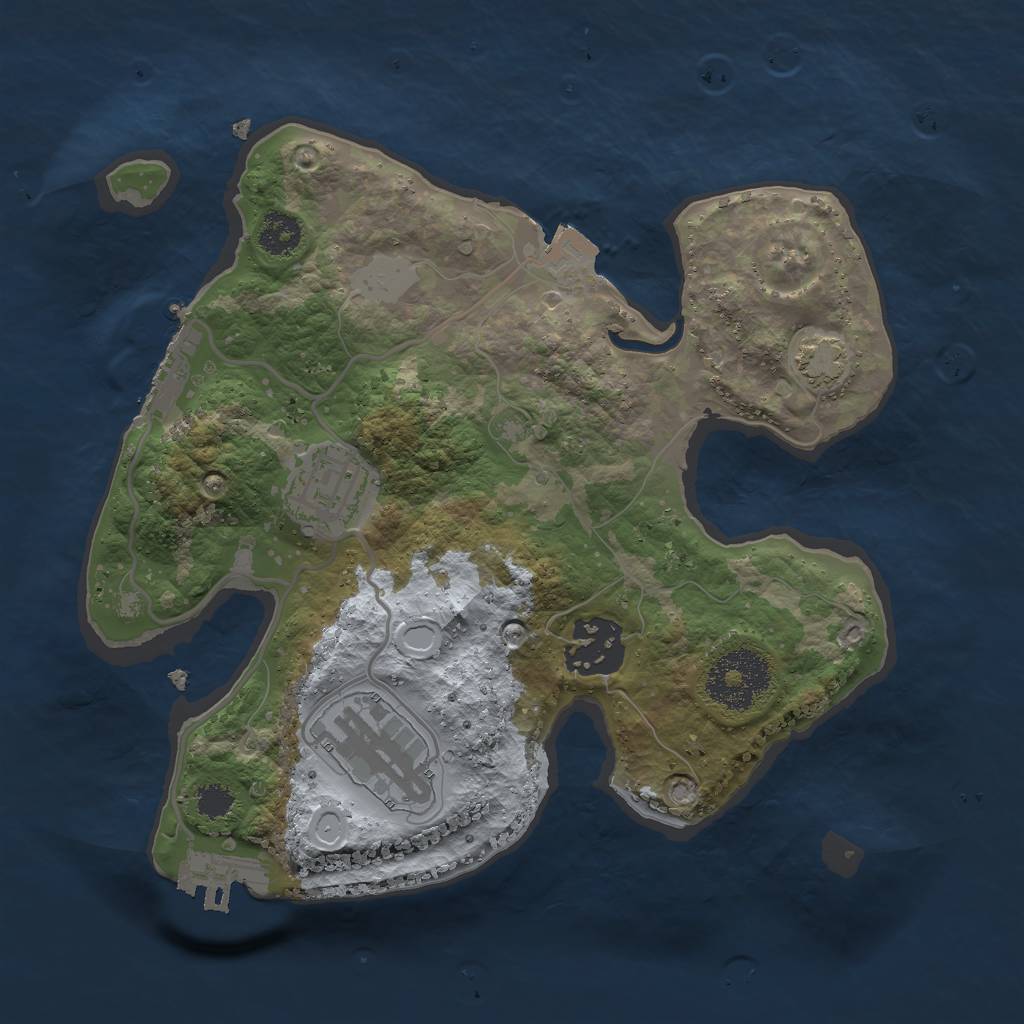 Rust Map: Procedural Map, Size: 2500, Seed: 876748428, 9 Monuments