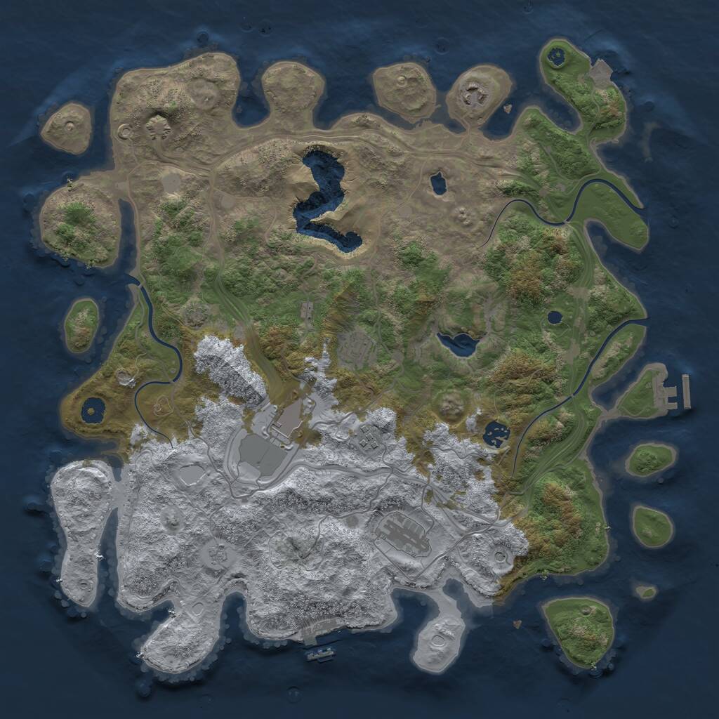 Rust Map: Procedural Map, Size: 4250, Seed: 2124585422, 12 Monuments