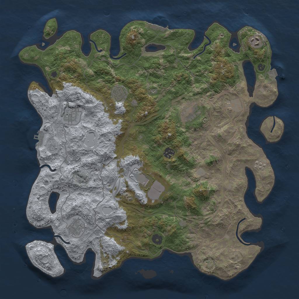 Rust Map: Procedural Map, Size: 4250, Seed: 858986898, 17 Monuments