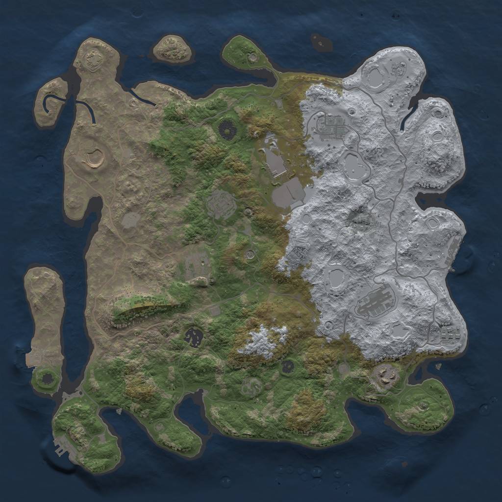 Rust Map: Procedural Map, Size: 4001, Seed: 4834, 17 Monuments