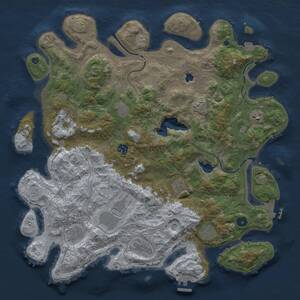 Thumbnail Rust Map: Procedural Map, Size: 4300, Seed: 1874284279, 16 Monuments