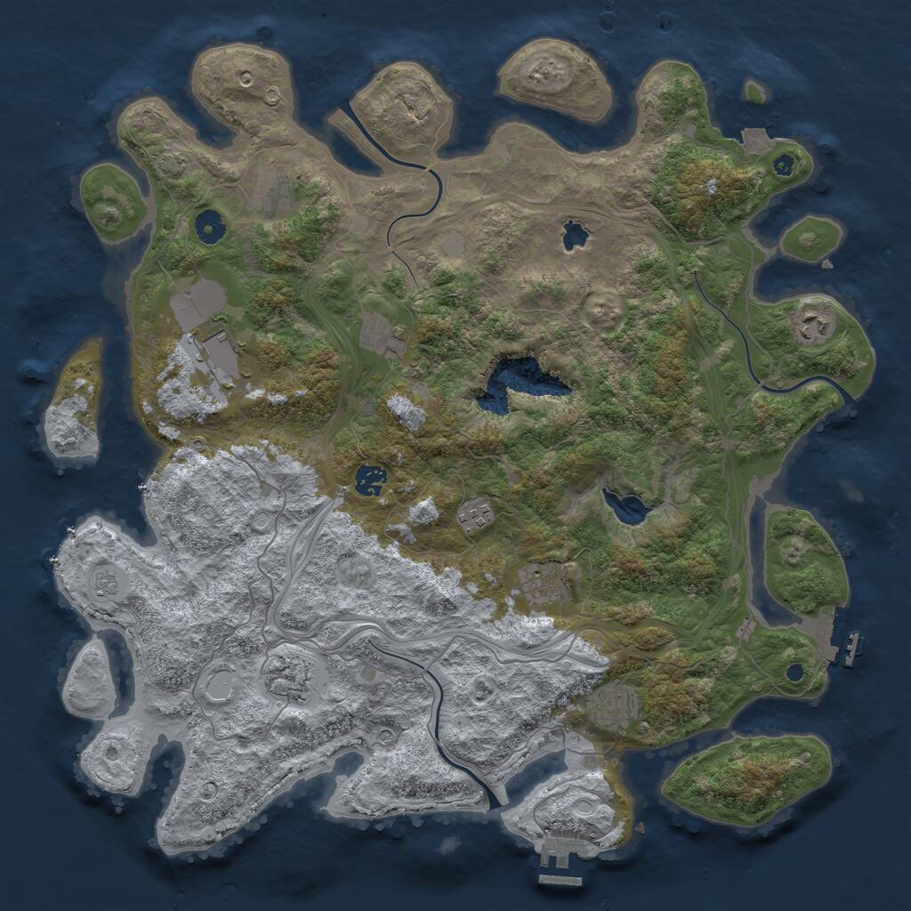 Rust Map: Procedural Map, Size: 4300, Seed: 1874284279, 15 Monuments