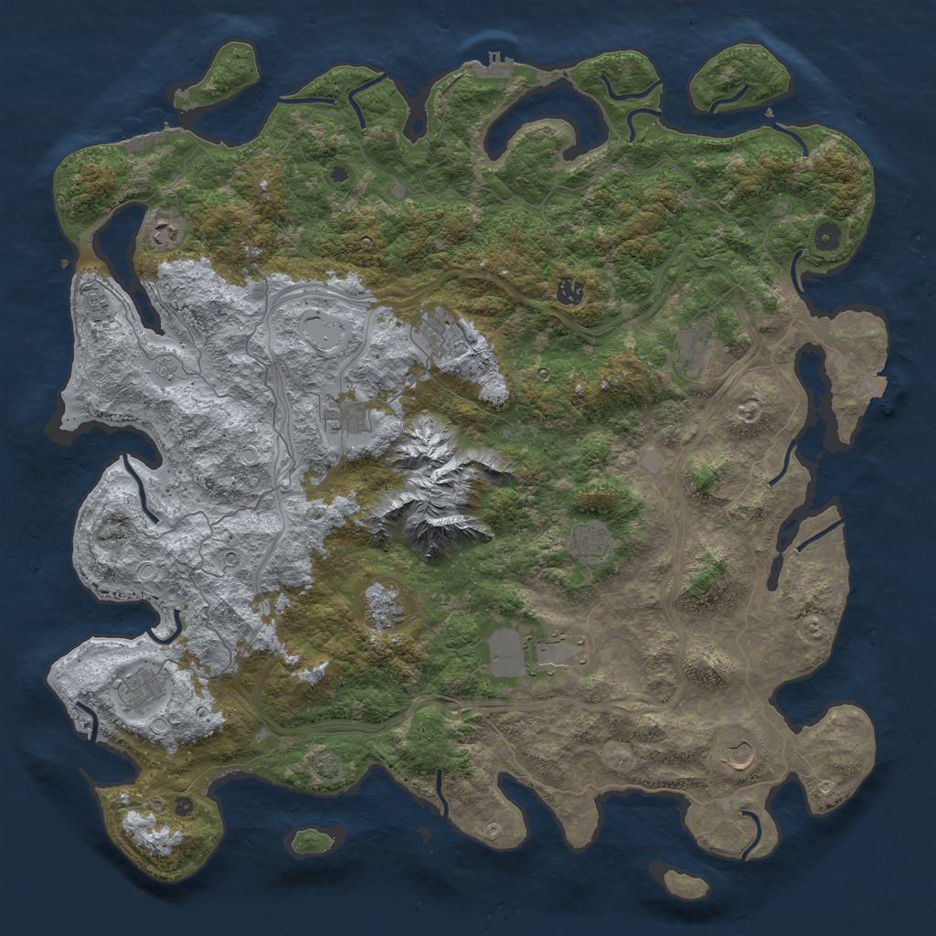 Rust Map: Procedural Map, Size: 5000, Seed: 159900026, 19 Monuments