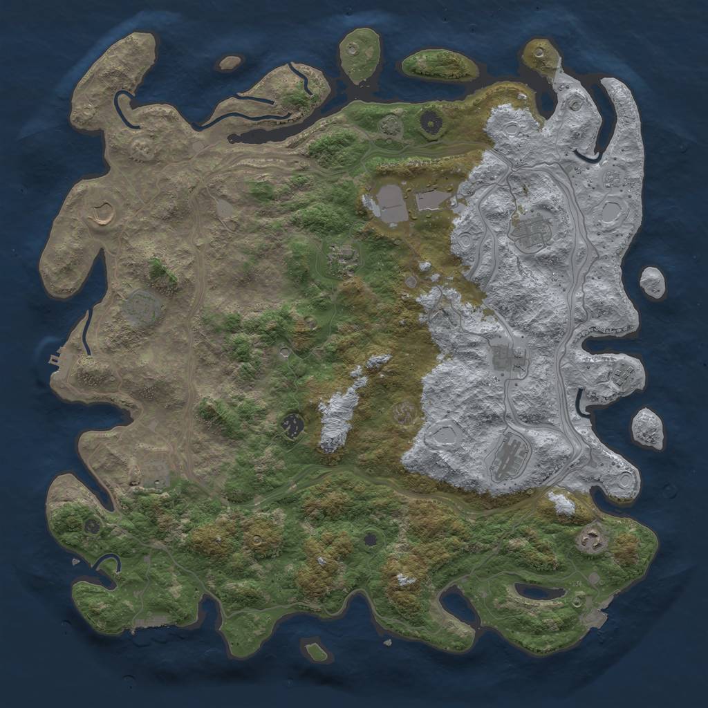 Rust Map: Procedural Map, Size: 4750, Seed: 976729069, 19 Monuments