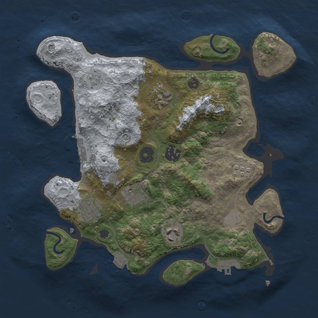 Rust Map: Procedural Map, Size: 3000, Seed: 273322226, 13 Monuments