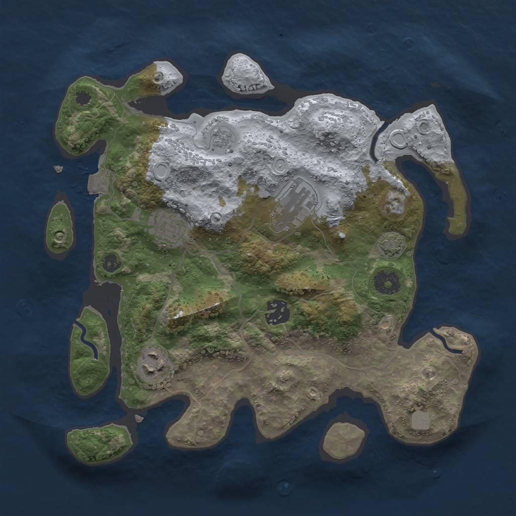 Rust Map: Procedural Map, Size: 3000, Seed: 19062015, 9 Monuments