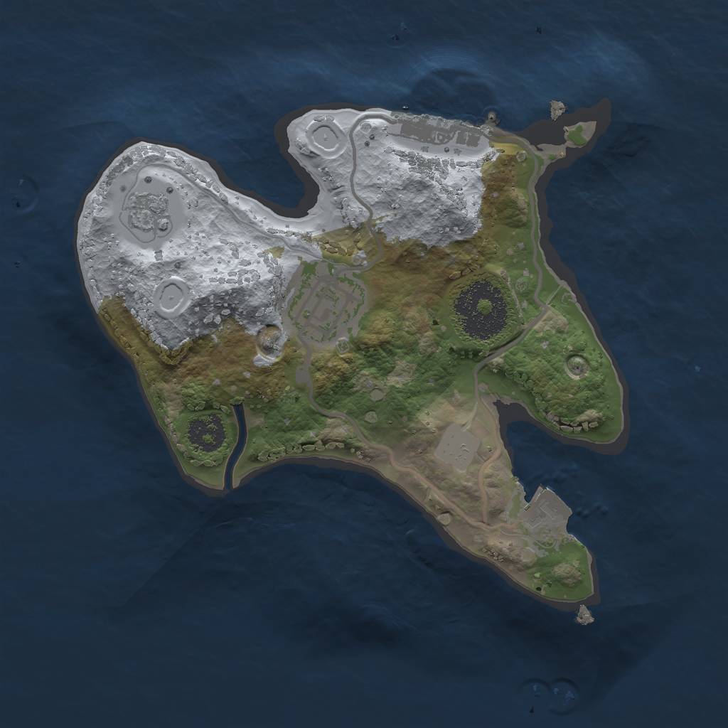 Rust Map: Procedural Map, Size: 2000, Seed: 5921, 6 Monuments