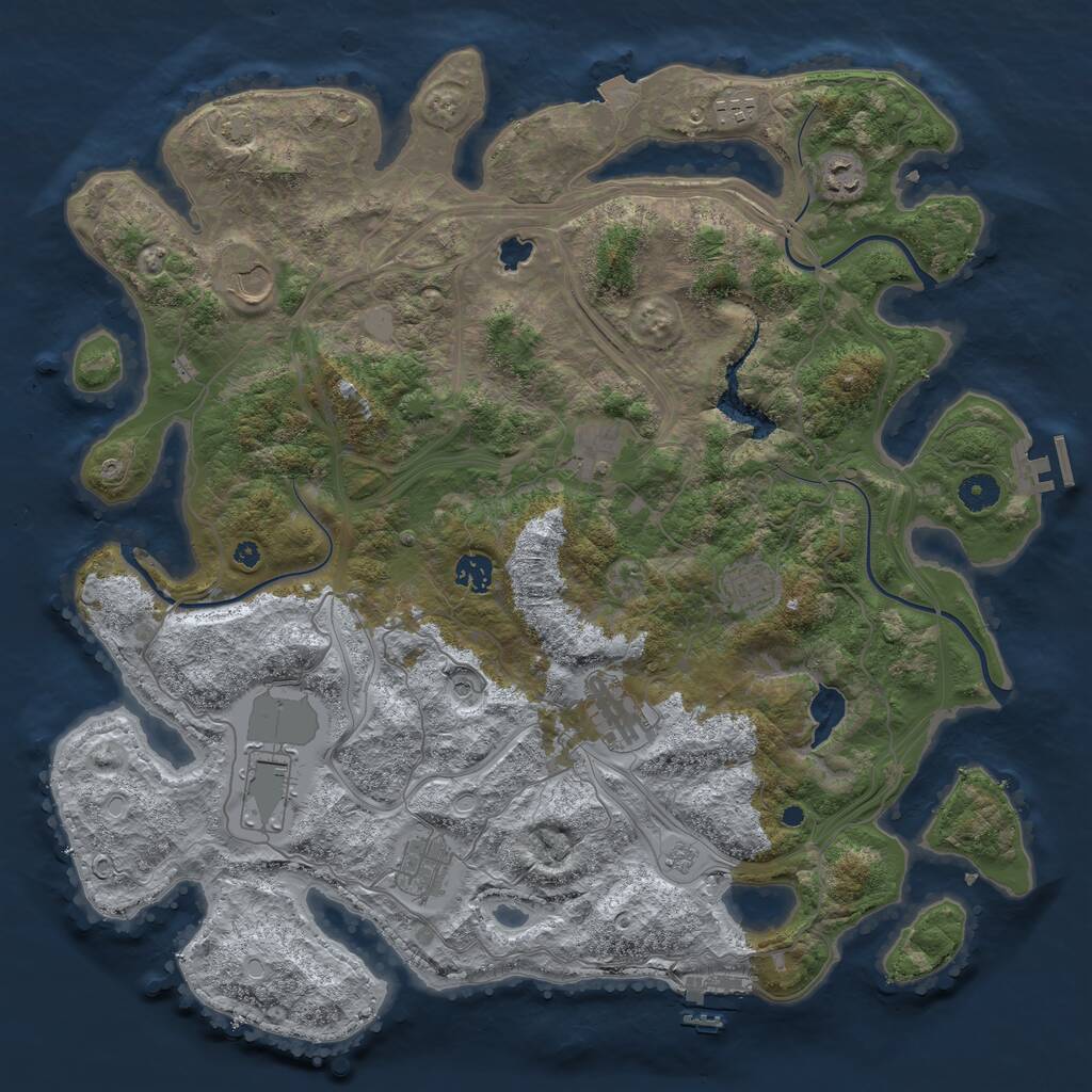 Rust Map: Procedural Map, Size: 4250, Seed: 1215142078, 15 Monuments