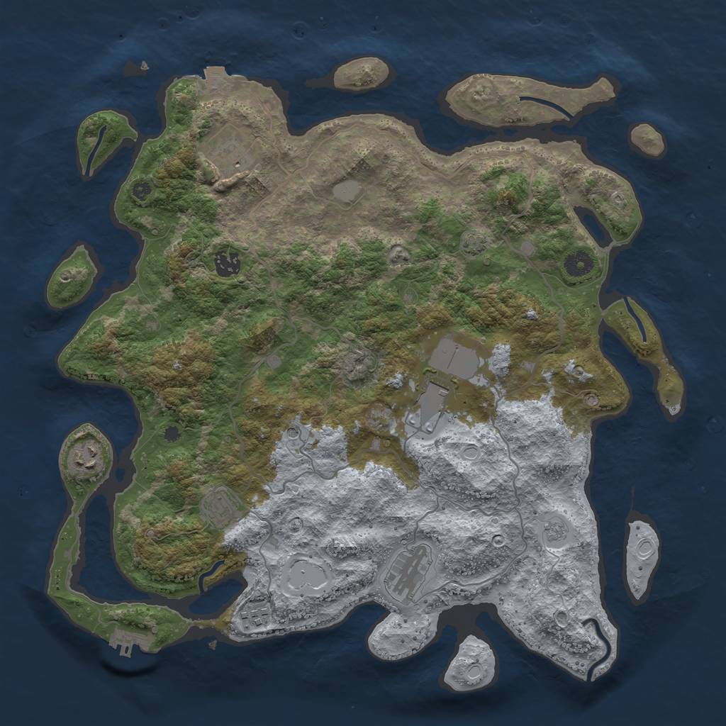 Rust Map: Procedural Map, Size: 4000, Seed: 2663, 14 Monuments