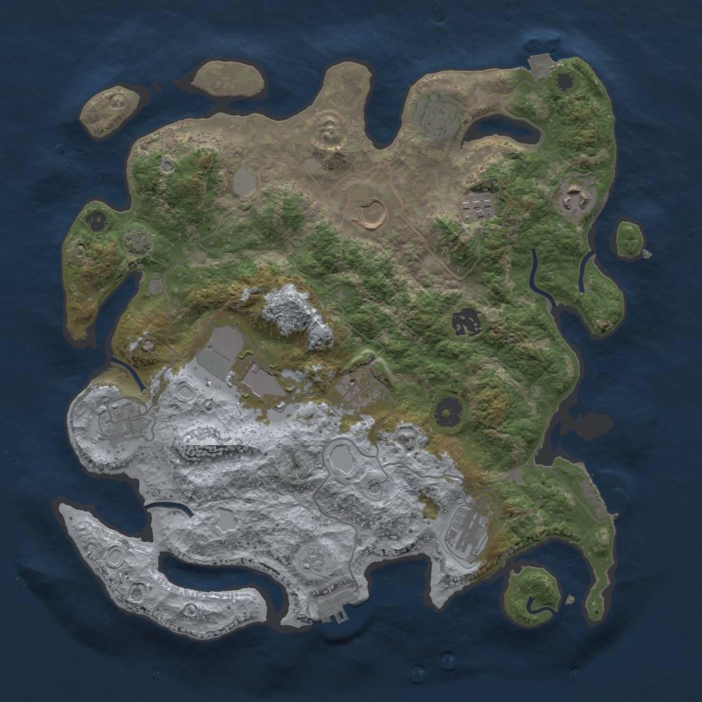 Rust Map: Procedural Map, Size: 3625, Seed: 13831, 17 Monuments